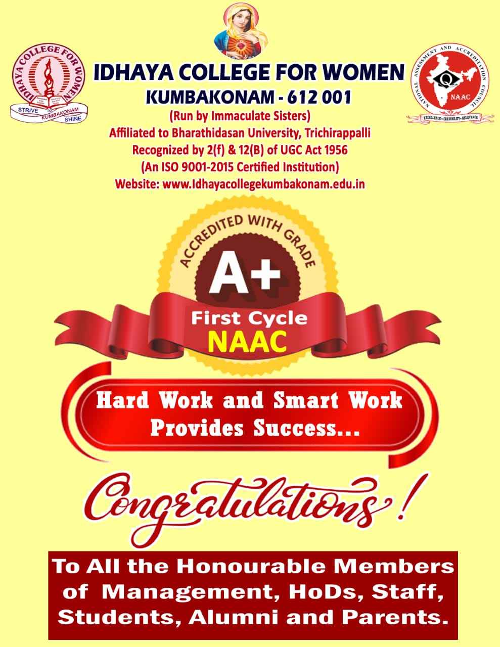 Kumbakonam Idhaya College NAAC